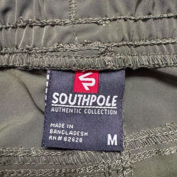 Southpole Track Pants Mens Medium Green Swishy Athletic Windbreaker Joggers Run - Picture 12 of 16